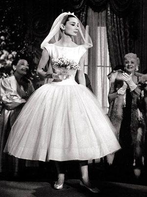 Hochzeit - Audrey Hepburn Wedding Dress- Funny Face-Ivory Cream Short Wedding Dress--1950s Bridal-Bespoke Custom made to size