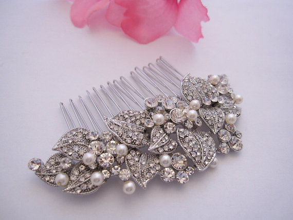 زفاف - Wedding pearl comb--bridal hair comb - bridal hair accessories