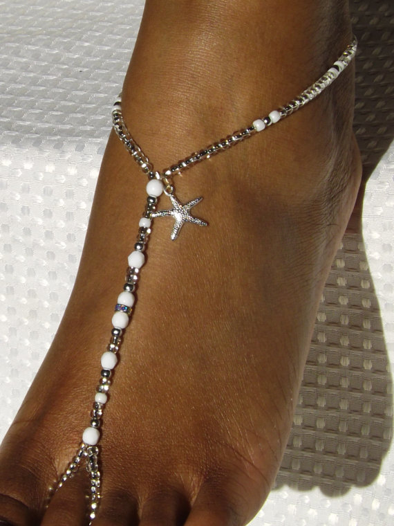 زفاف - SALE 10 % OFF Beach Wedding Barefoot Sandals Starfish Foot Jewelry Anklet Destination Wedding Bridal Accessories Bridesmaids Gift