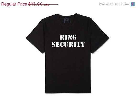 Wedding - ON SALE Ring Bearer RING Security t-shirt variety of sizes colors available Personalized Custom made Wedding Rehearsal