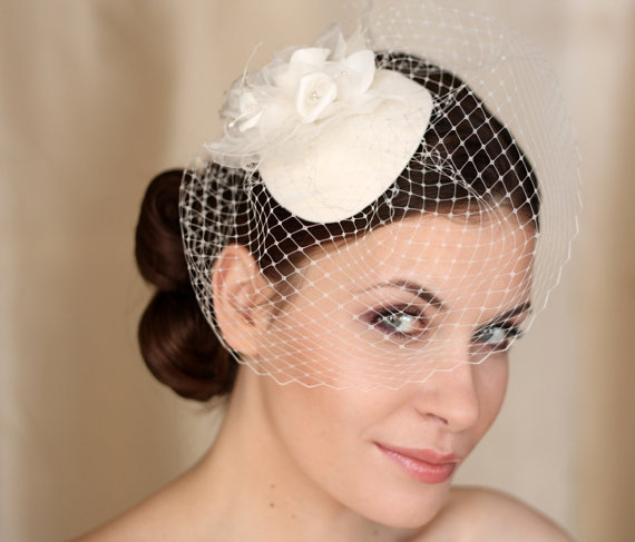 Hochzeit - BIRD CAGE VEIL , wedding hat, fabulous headdress, bridal hat.