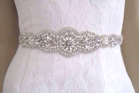 Hochzeit - Pearl wedding belt sash crystal pearl bridal sash belt pippa