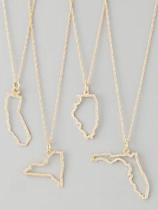 Wedding - Maya Brenner Designs Pave Diamond State Necklace