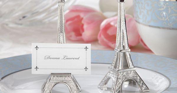 Mariage - Eiffel Tower Silver-Finish Place Card/Holder (set Of 4)
