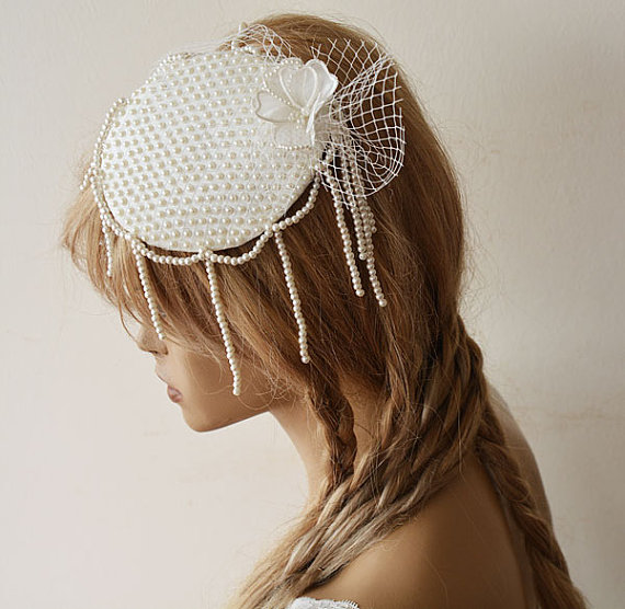 Mariage - Wedding Accessory, Wedding Head Piece, Bridal Cap, Wedding Cap, Vintage Style, Pearl Headbands, Bridal Hair Accessories