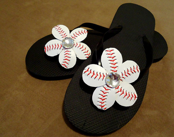 زفاف - Baseball Flip Flop Flower Clips