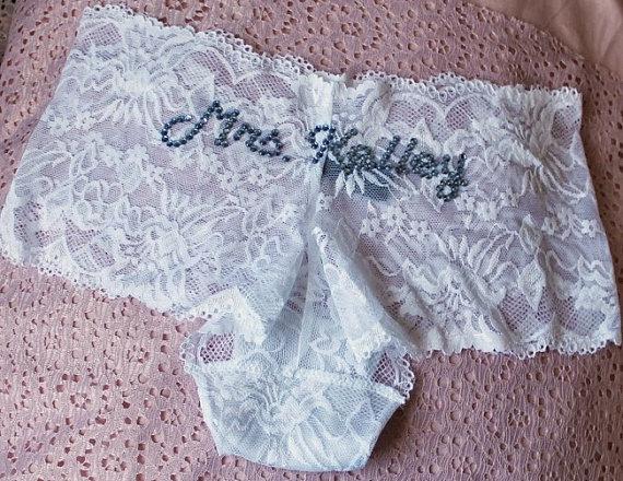 Hochzeit - Custom Mrs Bridal Panties, Bachelorette Wedding Shower Bridal Lingerie, Bridal Shower, Bachelorette Party Bride Lace Knickers