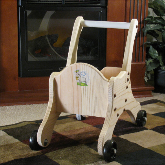 Свадьба - Cart Toddler's Toy Push All Wood