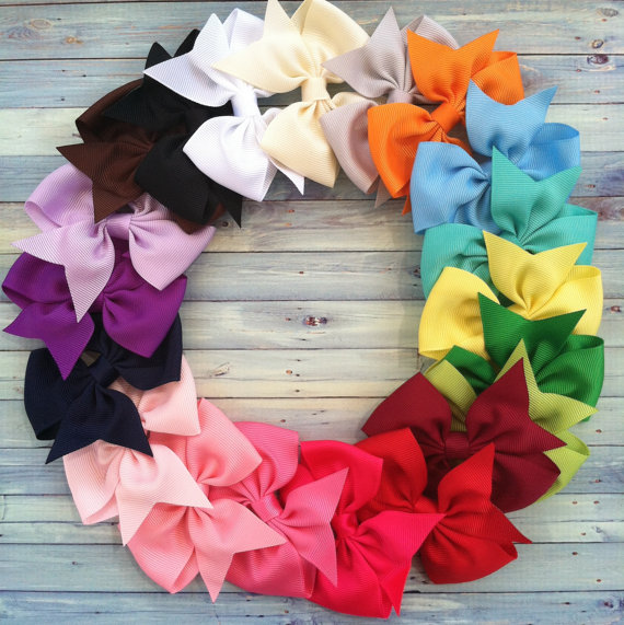 زفاف - 1.00 hair bow  / CUSTOMER FAVORITE / 20 hair bows/ girls hair bows / bows /three inch bows / fit newborn infant toddler/ starter set