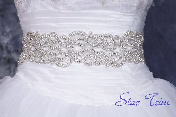 زفاف - ANGELA Wedding Belt, Bridal Belt, Sash Belt, Crystal Rhinestones & Pearls