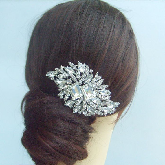 زفاف - Bridal Hair Accessories -  Rhinestone Crystal Bridal Hair Comb