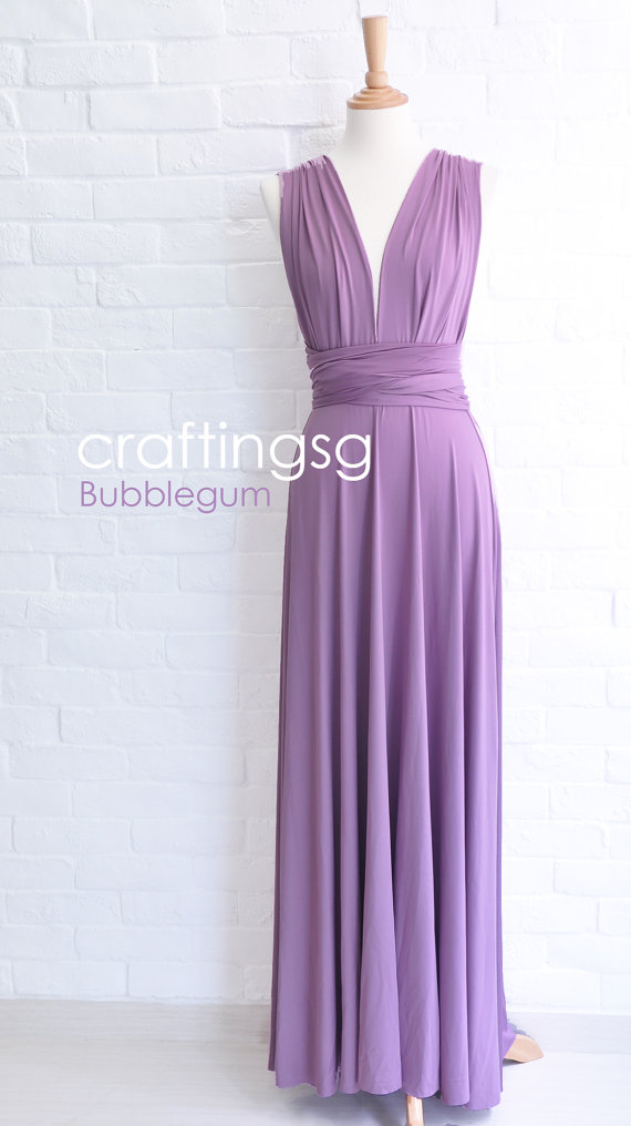 Hochzeit - Bridesmaid Dress Infinity Dress Bubblegum Floor Length Wrap Convertible Dress Wedding Dress