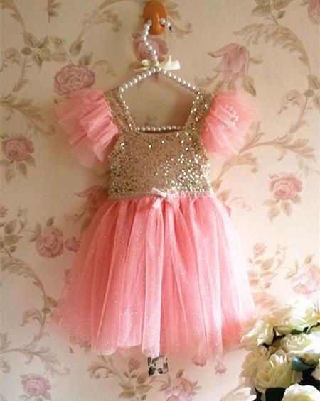 زفاف - Flower Girl Dress -  Pink Flower Girl Dress