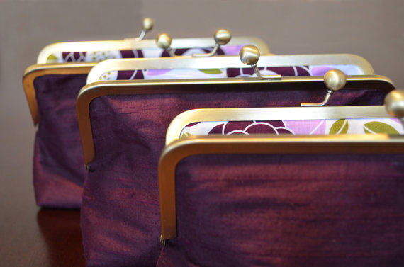 زفاف - Custom Silk Dark Purple Clutches Bridesmaids Gift Wedding Bridesmaids Bags Customize Your Lolis Creations Clutch Purse Personalized Bags
