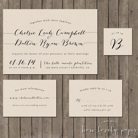 Свадьба - Printable Wedding Invitation Suite - the Bailey Collection