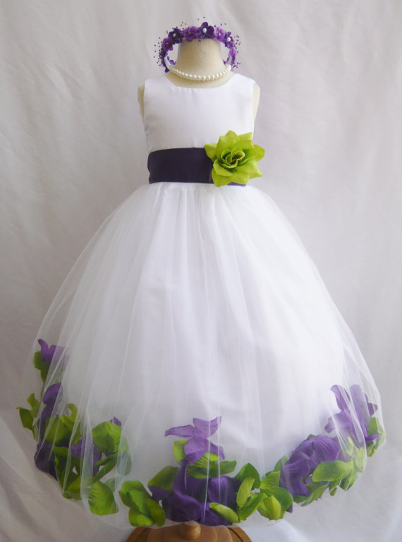 Hochzeit - CUSTOM COLOR - Flower Girl Dresses Rose Petal - Wedding Easter Junior Bridesmaid - For Baby Infant Children Toddler Kids Teen Girls