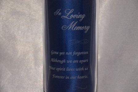 Mariage - Personalized Engraved Memorial Glass Candle Holder/Vase - Two sizes available (#12)