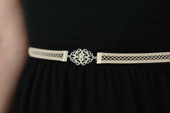 زفاف - Bridal Belt - Wedding Belt - Nude belt - Silver Belt - Wedding Dress Belt - Wedding Gown Belt - Wedding Accessories - Strech Belt
