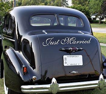 زفاف - Just Married - Car Decal Sign