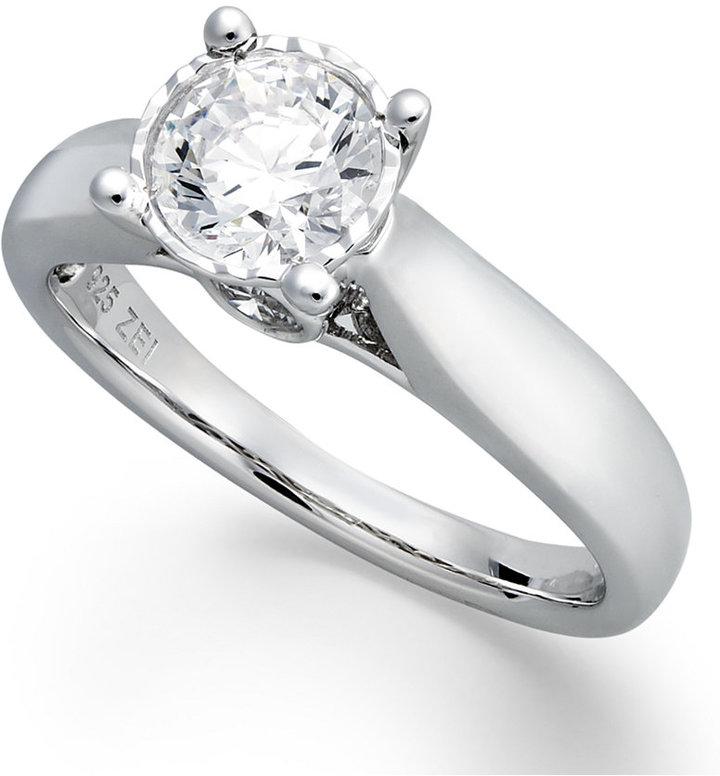زفاف - TruMiracle® Diamond Solitaire Engagement Ring in 14k White Gold (3/4 ct. t.w.)