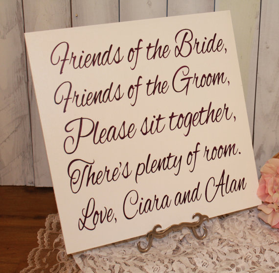 Wedding - Wedding signs/ Reception tables/Seating Plan/Friends of the Bride/ Friends of the Groom/Elegant/Personalized