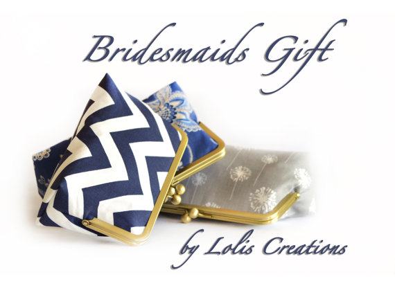 زفاف - Bridesmaids Gifts Wedding Party Personalized Purses Custom Kisslock Bags Clutches by Lolis Creations