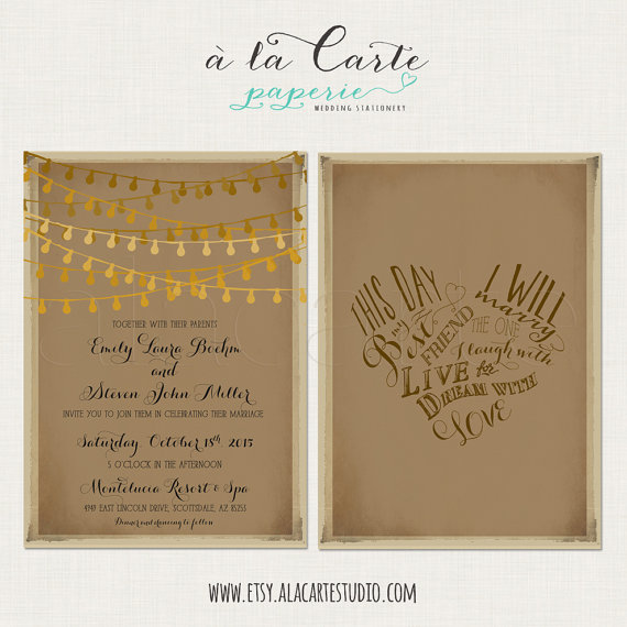 Wedding - This day I will marry my best friend -Rustic Wedding Invitation Card