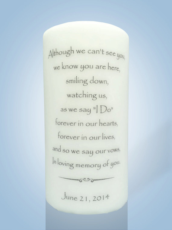 Hochzeit - Personalized Wedding Memorial Candle