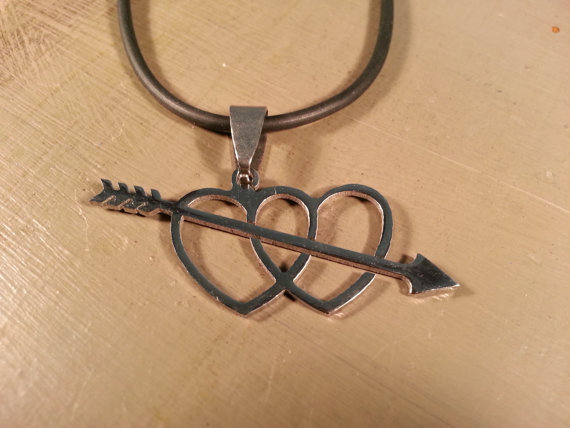 Wedding - Silver arrow necklace / Cupid necklace / Wedding jewelry / Sterling silver jewelry / Heart jewelry / Love necklace