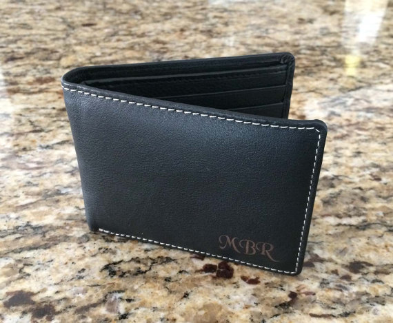 زفاف - Groomsmen Gift  Mens Leather Wallets Personalized Wallets Engraved Wallets Groomsman Gift Genuine Leather  Custom Wallet Father's Day Gift
