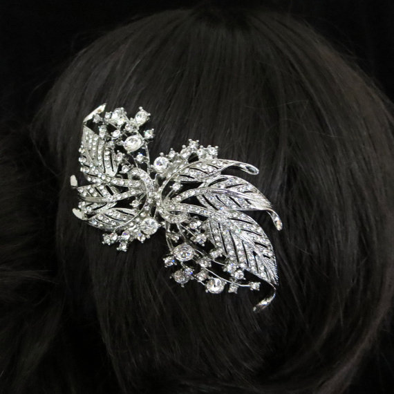 زفاف - Crystal Bridal hair comb, Rhinestone wedding hair comb, Bridal headpiece, Wedding headpiece, Vintage inspired hair comb
