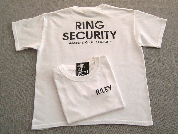 Hochzeit - RING SECURITY Personalized Ring Bearer Wedding T-Shirt