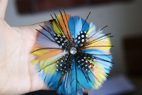 زفاف - Fancy Feather Flower Stretch Headband Clip Hair Fascinator For Weddings Events Parties Bridal Wear Bridesmaids Gift Sweet 16 Prom