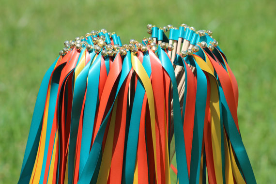 زفاف - 100 Triple Ribbon Wands with bells  - Party Decorations Wedding Decoration Ceremony
