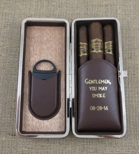 Свадьба - Folding Personalized Cigar Case - Groomsmen Gift - Gifts for Men