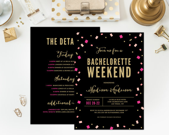 Wedding - Printable - Bachelorette Weekend Invitation