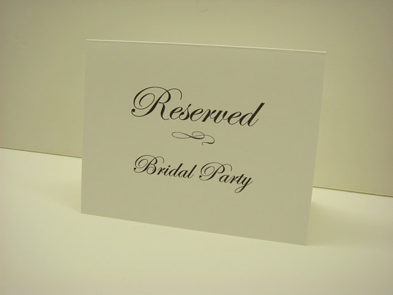 Wedding - Reserved Seating Wedding Reception Sign Tented Style in Colors to Coordinate with your Wedding Reception Color Palette