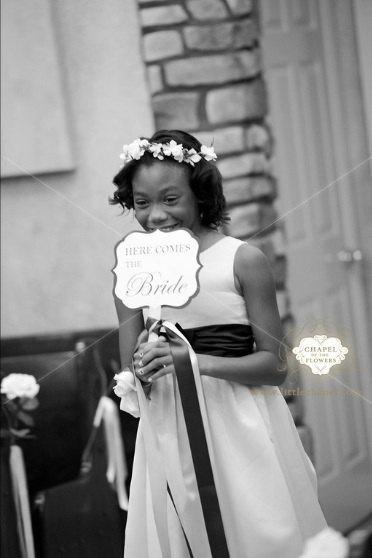 Wedding - Here Comes the Bride Wedding Sign and Photo Prop for your Ring Bearer or Flower Girl to Carry Down the Aisle