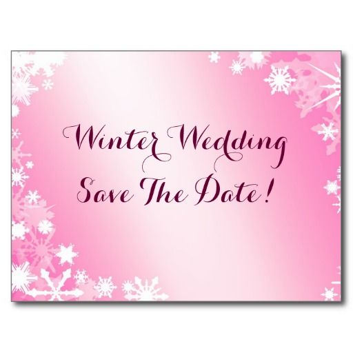 Wedding - Soft Pink Snowflakes Save The Date Postcard 2
