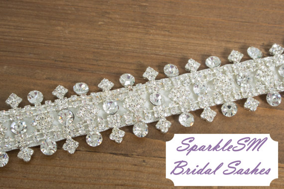 Свадьба - Rhinestone Crystal Bridal Belt Sash, Wedding Sash Belt, Bridal Accessories, Crystal Belt Sash Crystal Bridal Belt - Noelle