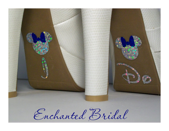 زفاف - NEW Disney Inspired Minnie I Do Shoe Stickers You Pick Color Sparkly Wedding Shoe Decals