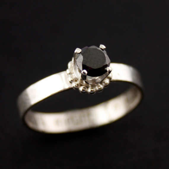 زفاف - Jack & Sally Ring - Simply Meant to Be - Sterling Silver and Cubic Zirconia Engagement Ring - Gemstone Ring - Promise Ring