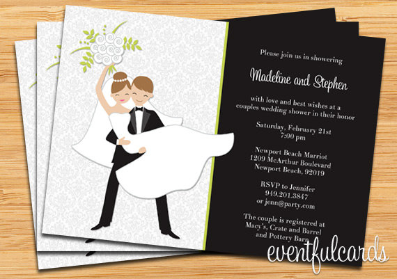 Hochzeit - Couple Wedding Shower Invitation - Printable or E-card or Facebook
