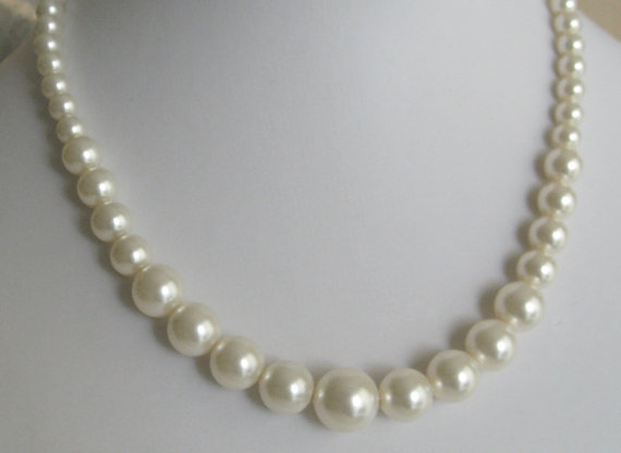 Wedding - Bride - Bridesmaids Pearl necklace - Bridal Jewelry - Bridal Accessories - Wedding Jewelry