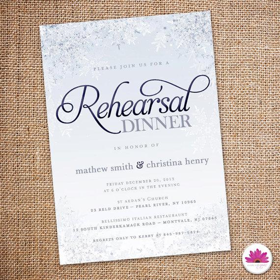 Wedding - Winter Wonderland - Rehearsal Dinner Invitation (Digital file)