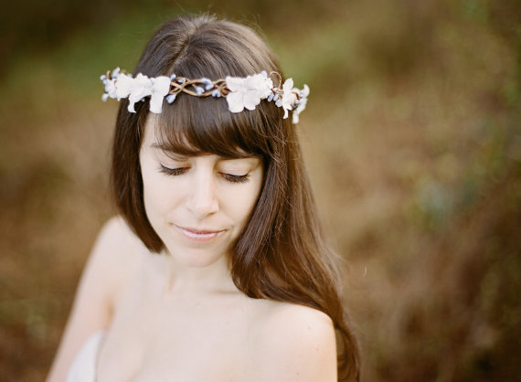 Mariage - Bridal flower crown, Purple flower, pink flower, woodland wedding, wedding hair accessory