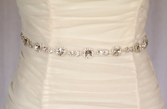 Wedding - Olivia rhinestone crystal bridal belt  sash, wedding sash belt, bridal accessories, crystal belt sash