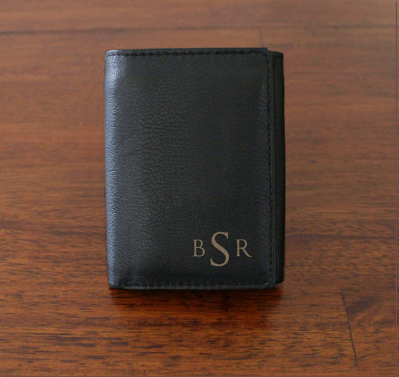 زفاف - Set of 9 Mens Wallet Engraved Leather Wallet Personalized Groomsmen gift Monogrammed Wallet Best Man Mens Leather Wallet Christmas gifts