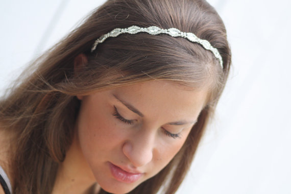 Hochzeit - Lidia Simple   Swarovski crystal  bridal  headband
