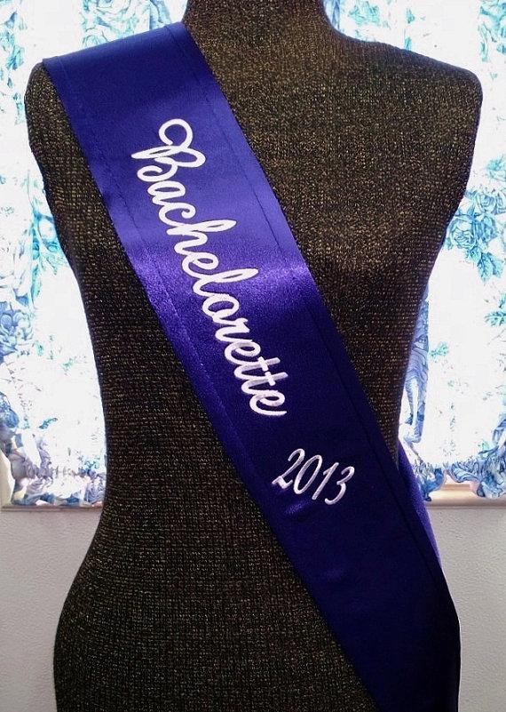 Свадьба - Personalized Bachlorette Party Sash Wedding Bride To Be